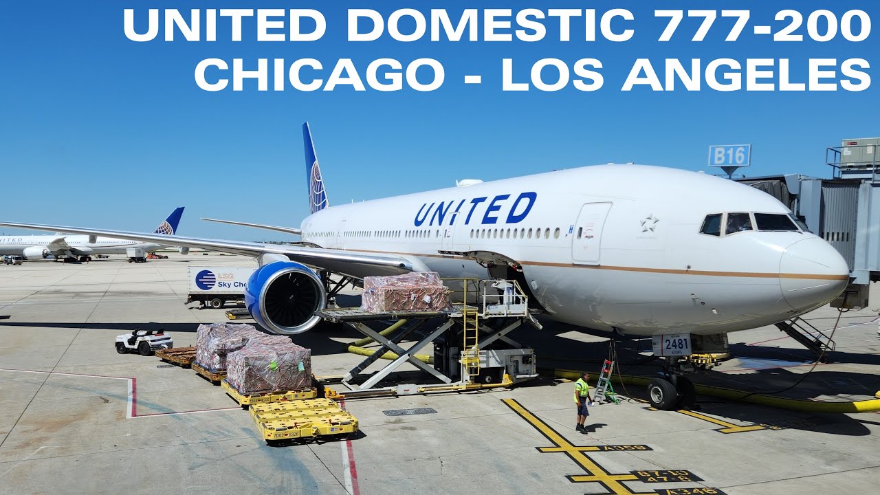 UNITED 777-200 Domestic | Chicago to Los Angeles Round Trip with Clear Skies