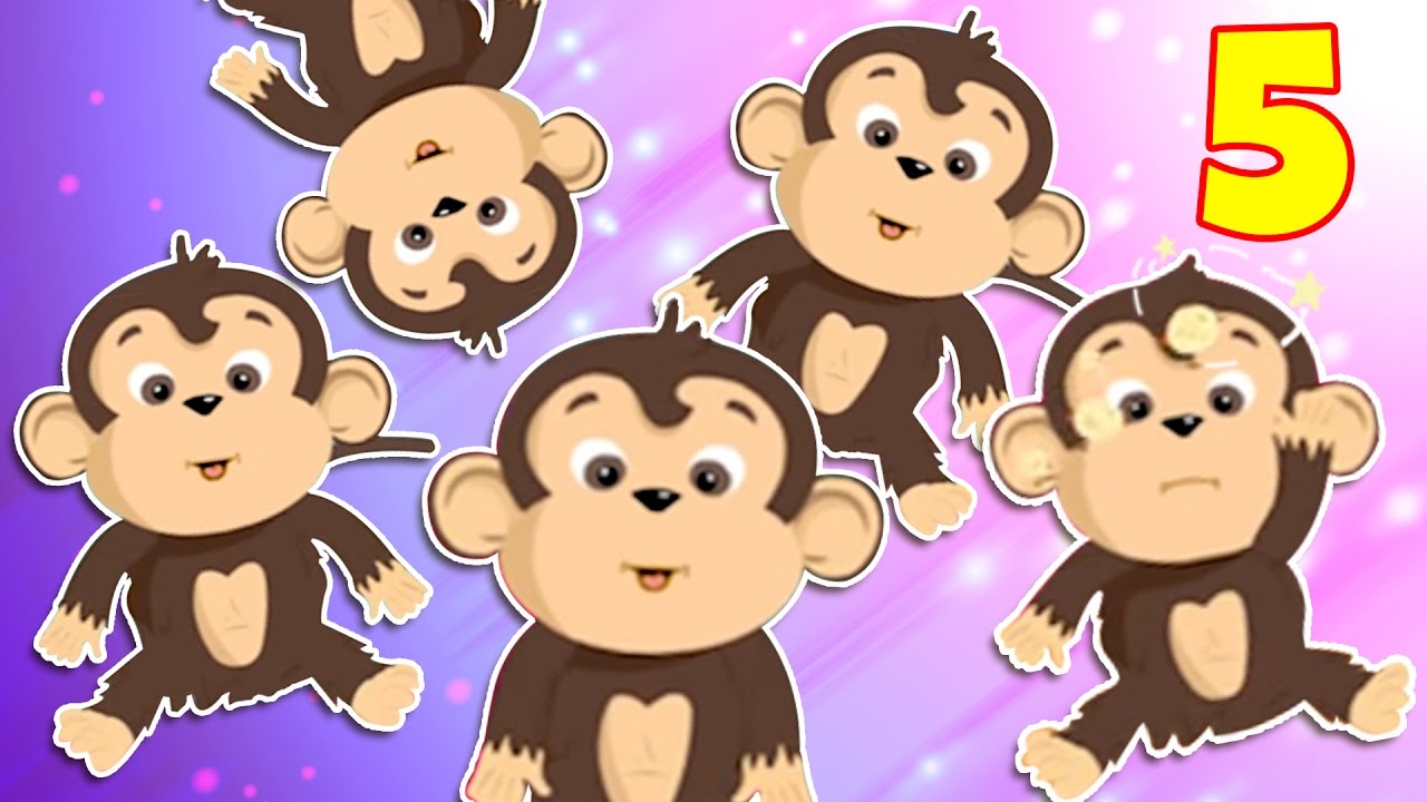 Five Little Monkeys Jumping on the Bed | Nursery Rhymes | SRGMs