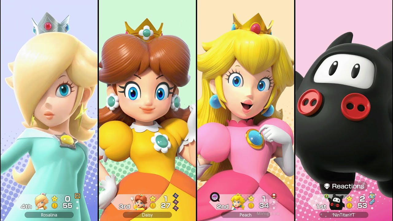 Super Mario Party Jamboree - Ninji vs Peach vs Daisy vs Rosalina - Rainbow Galleria