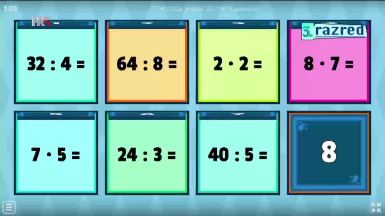 3.  razred - Matematika - Množenje i dijeljenje, kviz