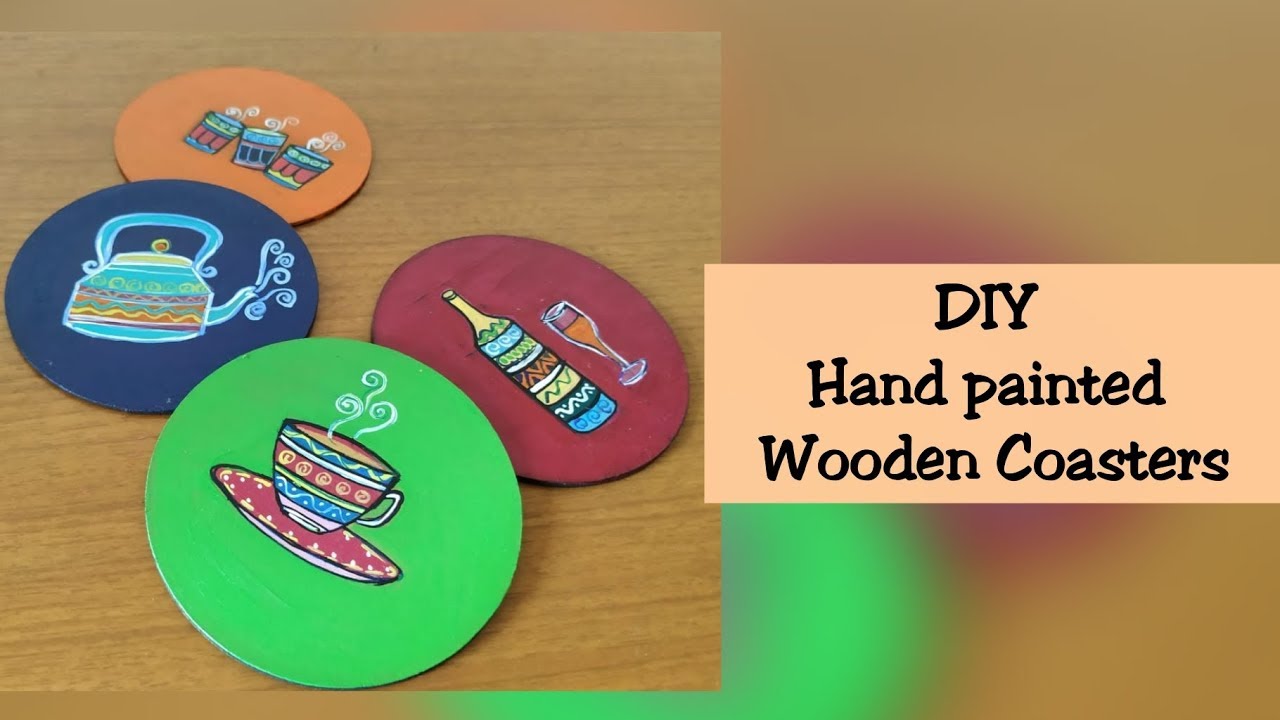 DIY - Hand painted Wooden Coasters