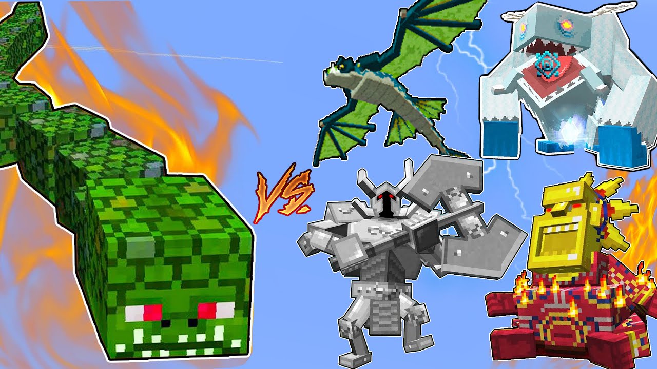 Naga Vs. Mowzie&rsquo;s Mobs Mod in Minecraft