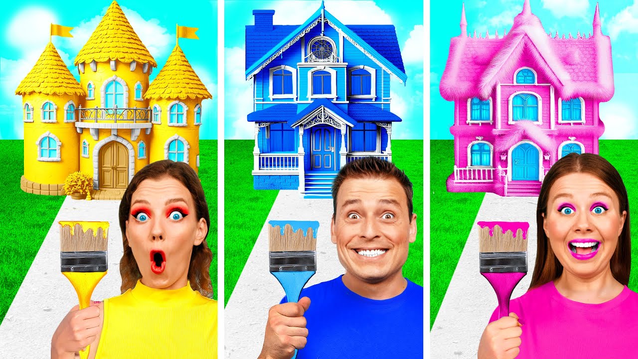 One Colored House Challenge | Funny Situations by Fun Teen