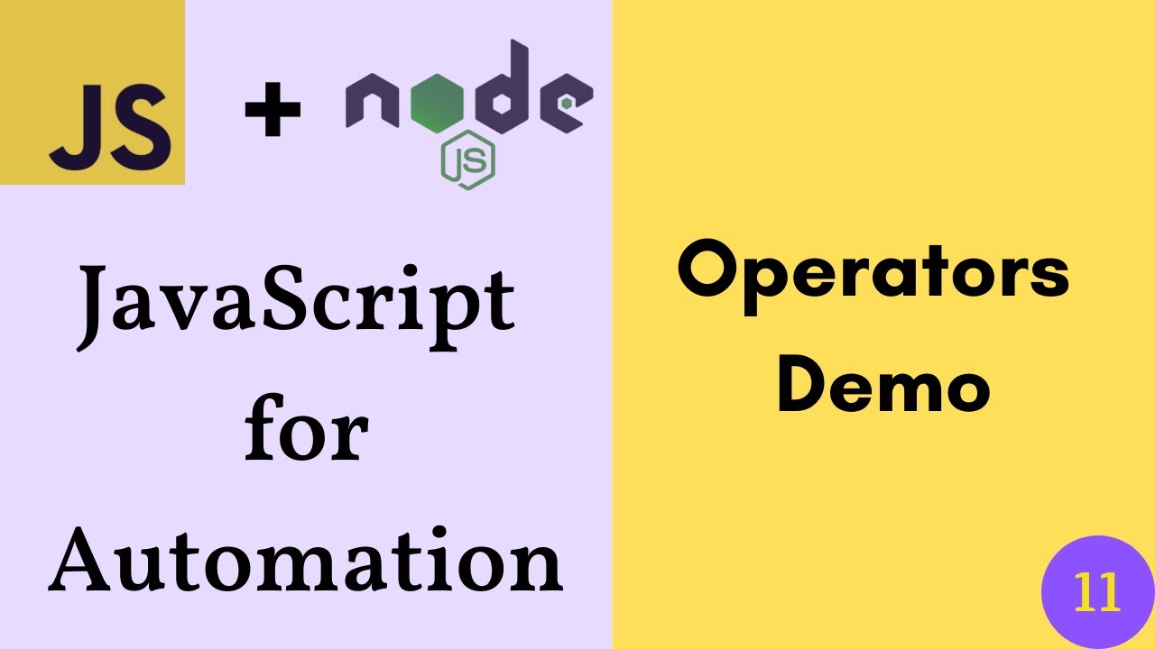 JavaScript and Node js for Testers - Operators Demo
