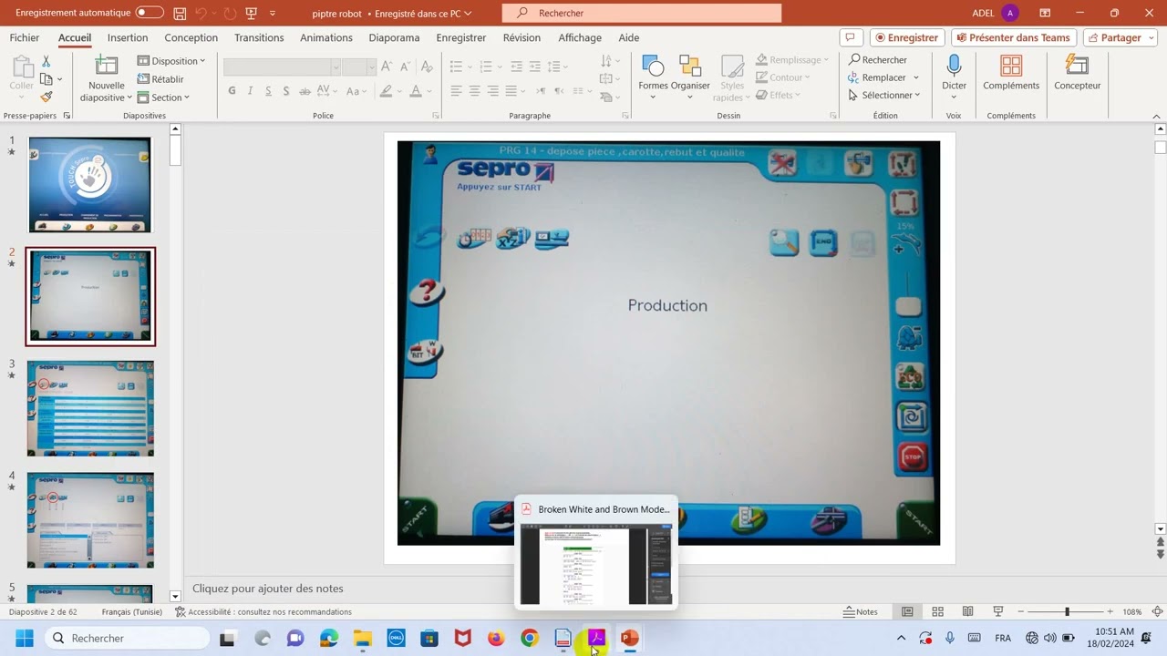 Formation gratuite à distance Robot SEPRO chapitre 01 programme  principale
