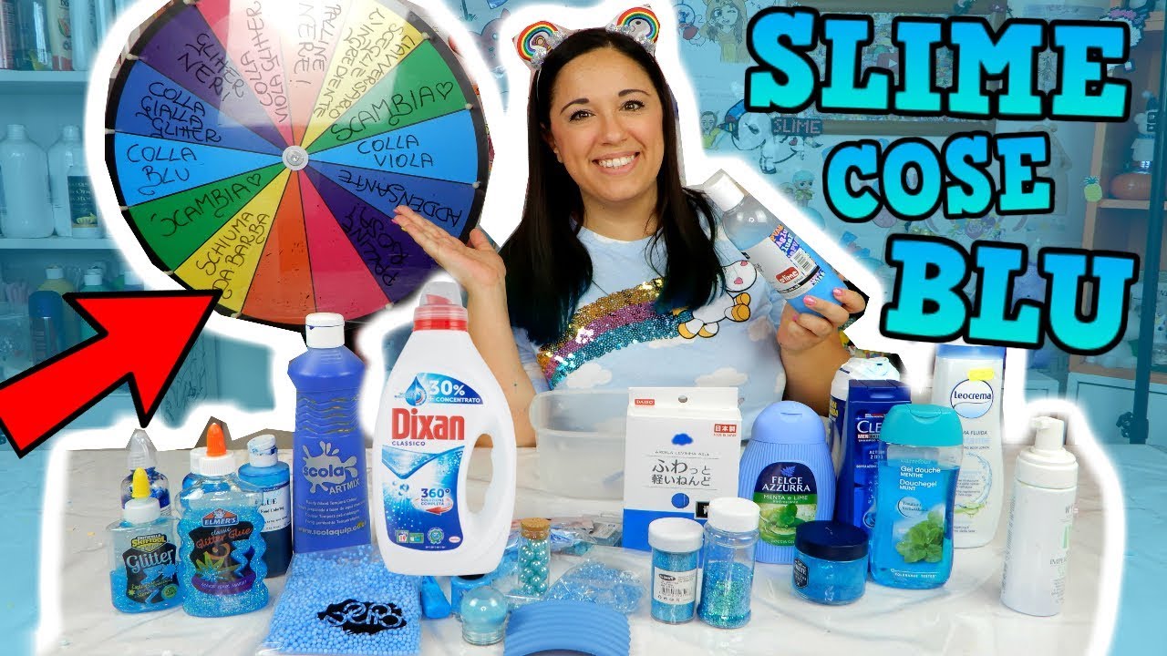 SLIME CON SOLO COSE BLU SCELTE DALLA RUOTA! Iolanda sweets