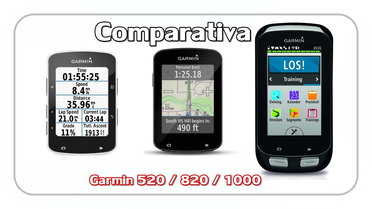 COMPARATIVA GARMIN 520, 820 y 1000