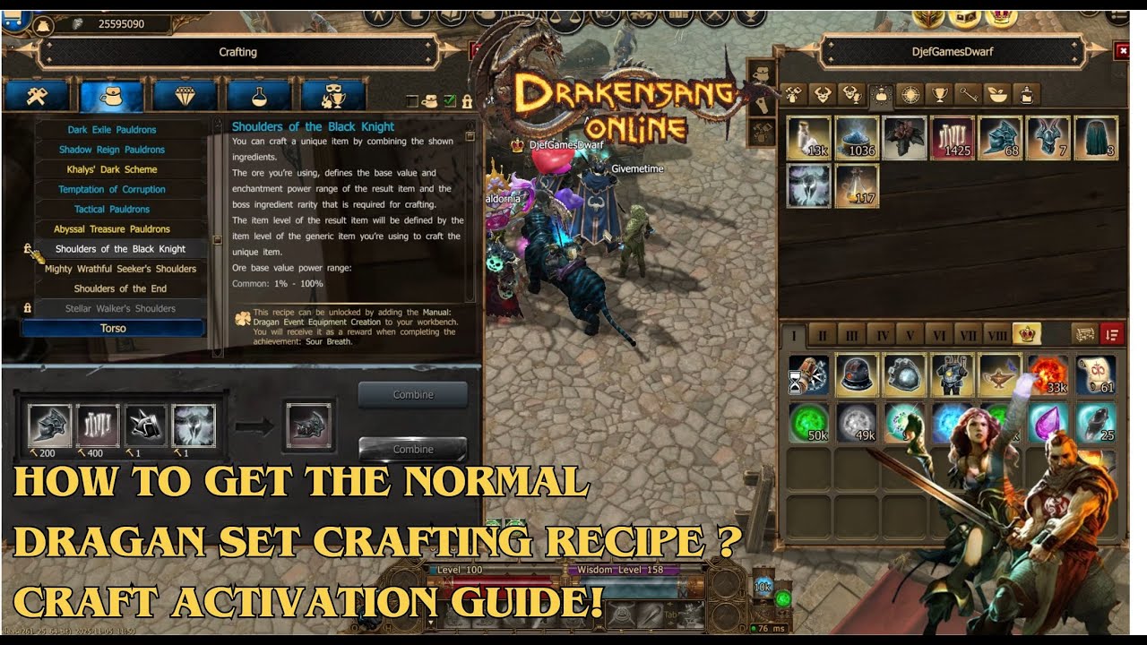 Drakensang Online &ndash; How to Get the Normal Dragan Set Crafting Recipe? Craft Activation Guide! (DSO)