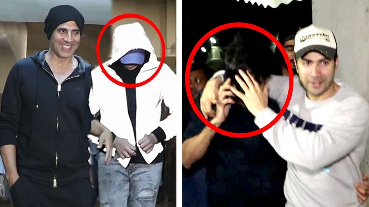 Varun Dhawan Makes FUN Of Akshay Kumar's Son Aarav Hiding Face From Media At Same Place