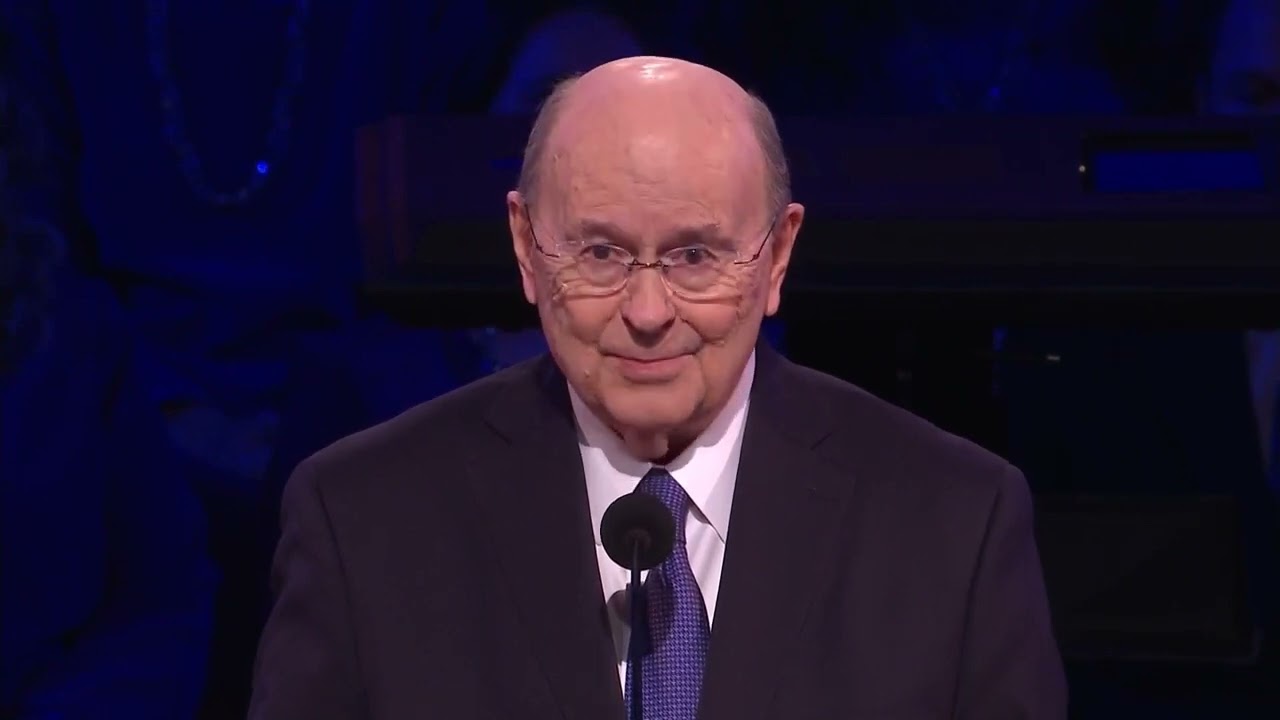 Quentin L. Cook speaks at President M. Russell Ballard's funeral service