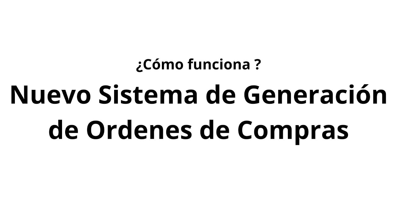 Sistema para generacion de ordenes de compras SellerCenter