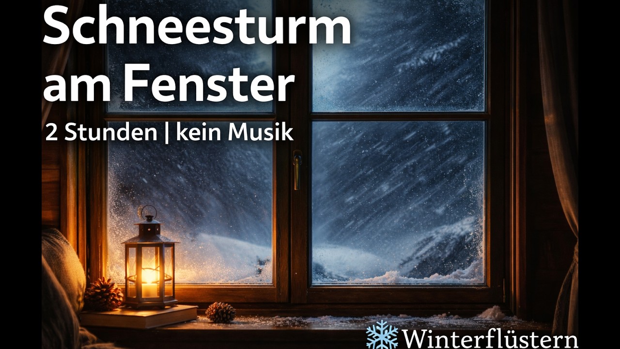 Starker Schneesturm am Fenster ❄️ Winter Wind Geräusche zum Schlafen & Entspannen (2 Std)