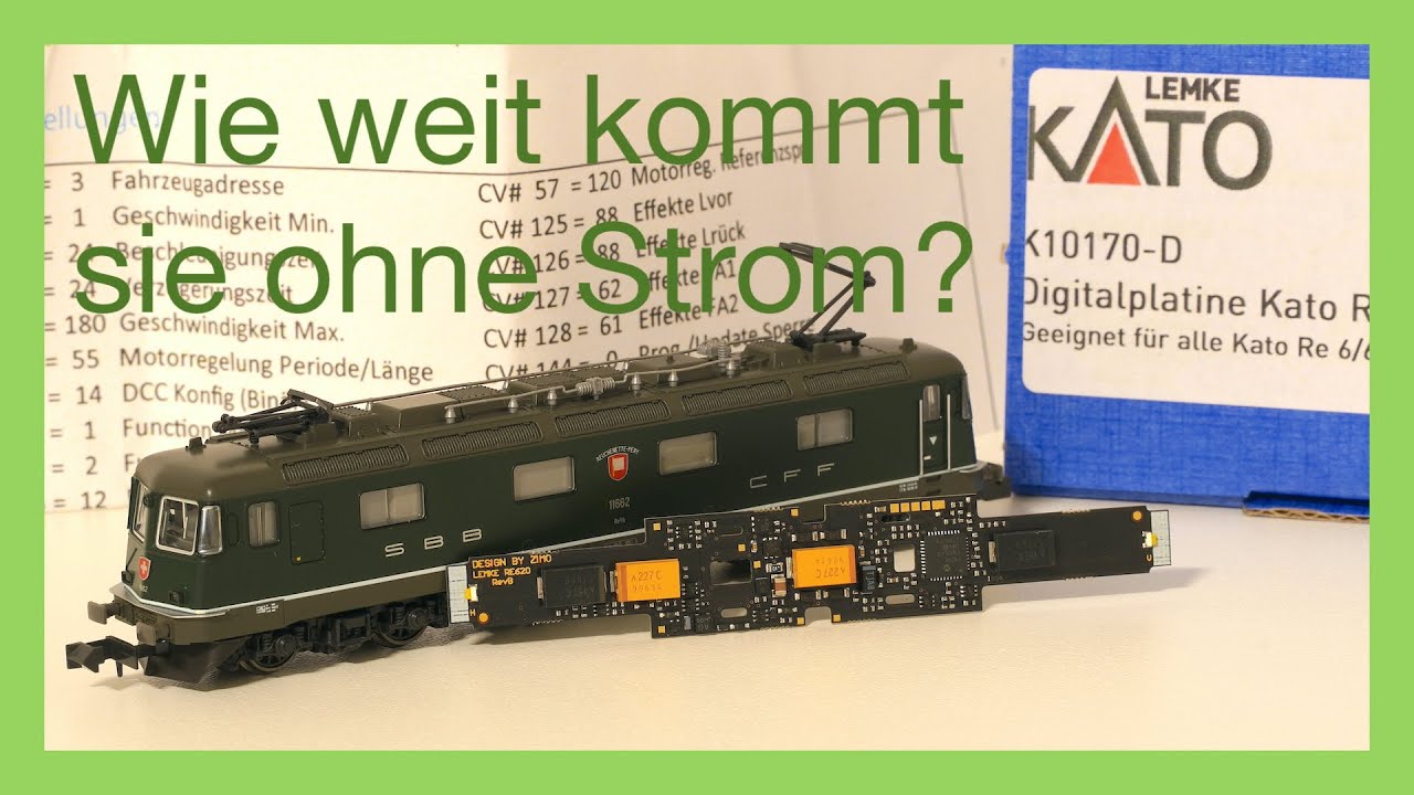 Kato SBB Re 6/6 mit Zimo Digital-Decoder mit Kondensatoren als Pufferspeicher in Spur N