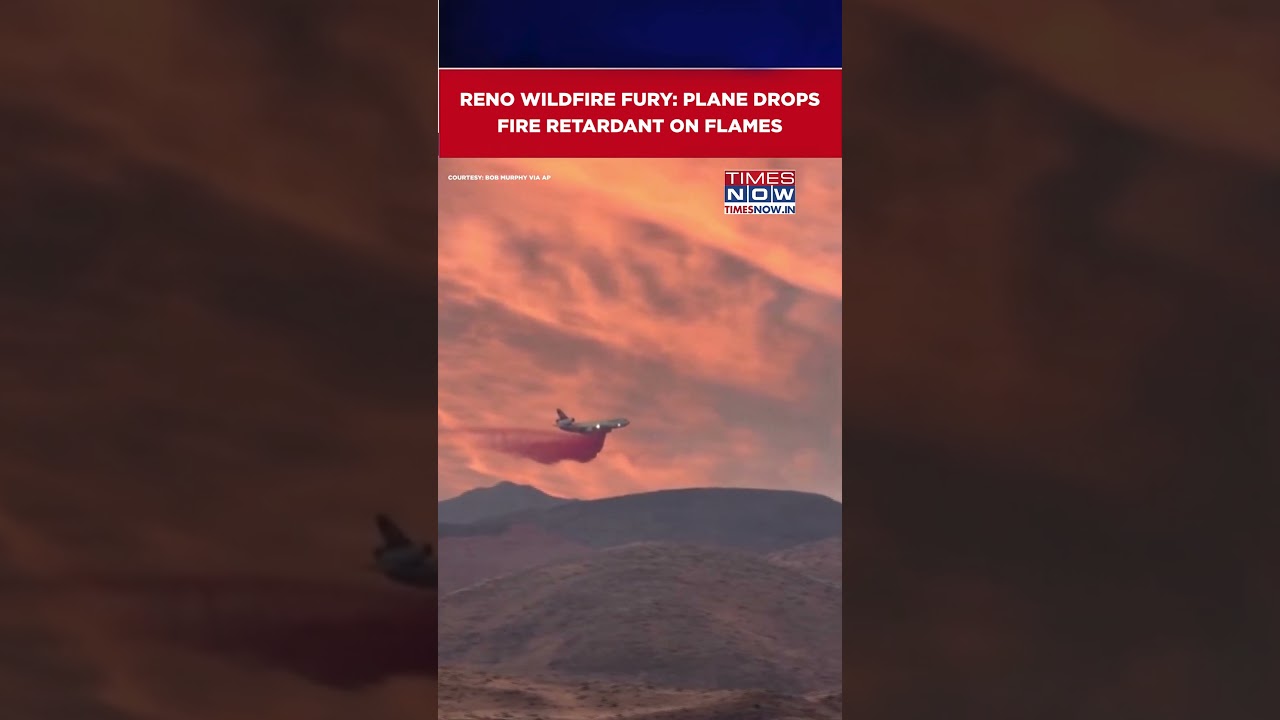 Reno Wildfire: Aircraft Drops Fire Retardant On Fast-Moving Flames | US News #shorts