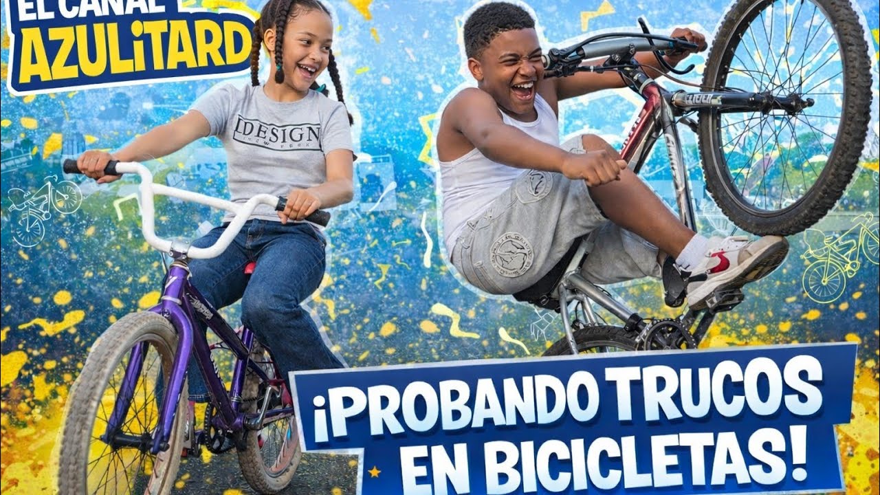 Probando trucos en bicicleta