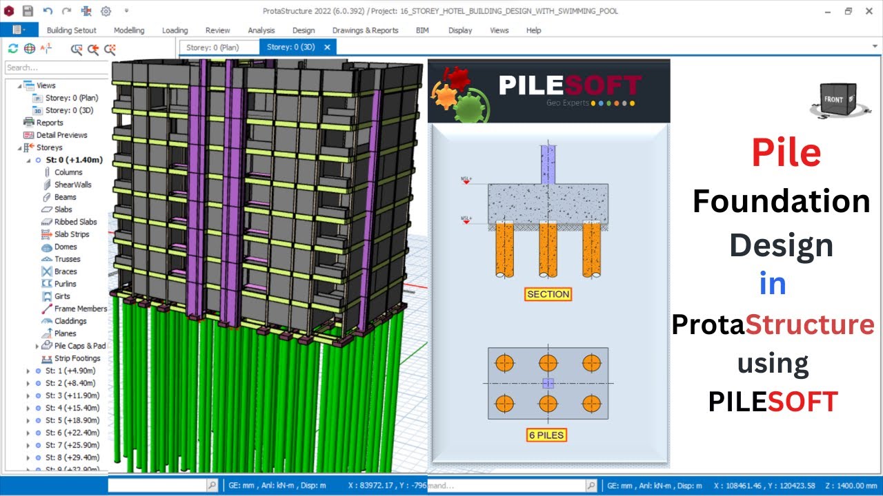 Pile Foundation Design in protastructure using PileSoft