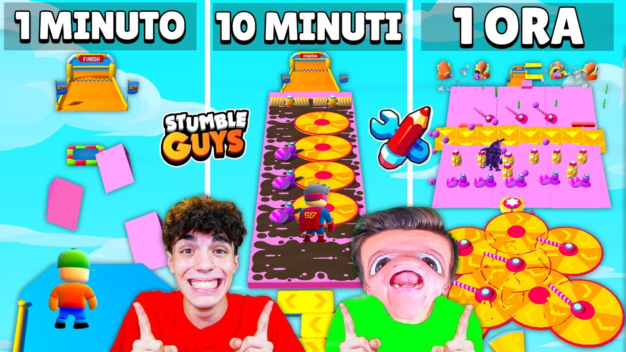 MAPPA DA 1 MINUTO vs 10 MINUTI vs 1 ORA😱⏰!!  SFIDA Modalità Creativa su STUMBLE GUYS