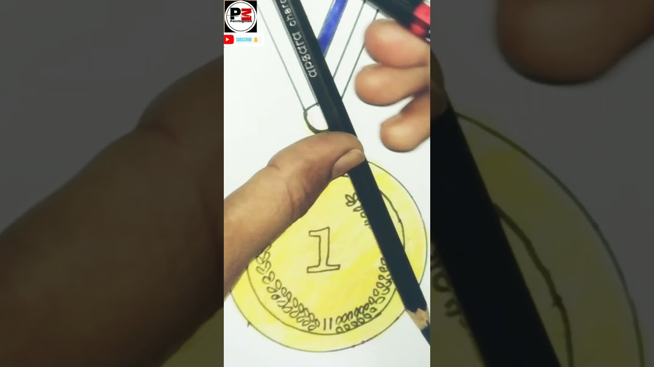 Gold Medal Drawing || Olympic Gold Medal Drawing 🏅🏅 #shorts #Goldmedal