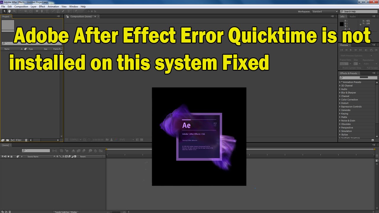 Adobe After Effect Error Quicktime is not installed on this system Fixed -Technical Depot&trade;