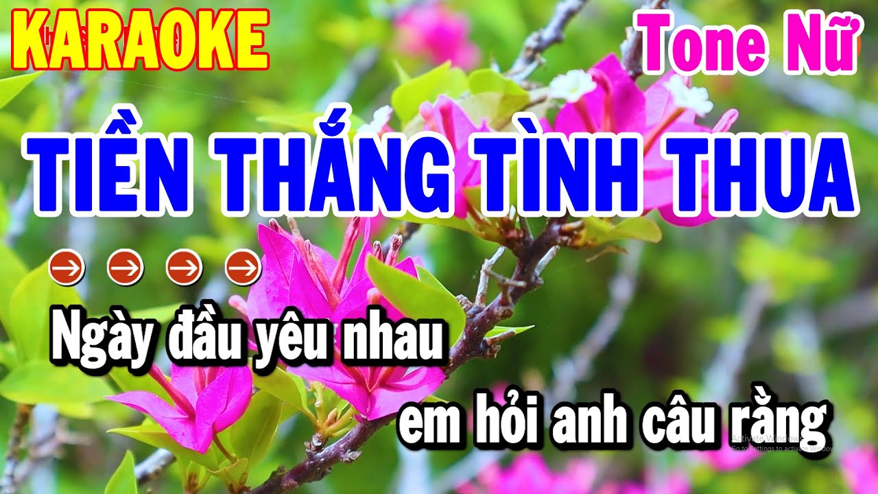 Karaoke Tiền Thắng Tình Thua Tone Nữ Rumba Beat Dễ Hát | Nhạc Sống Hải Tiên