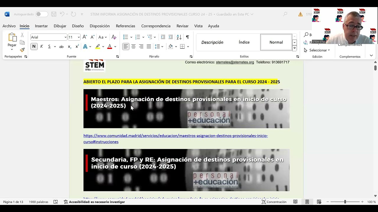 ASIGNACIÓN DE DESTINOS PROVISIONALES 24 - 25 TUTORIAL