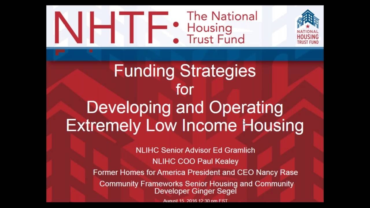 Webinar on Financing and Operating Affordable Housing from August 15, 2016