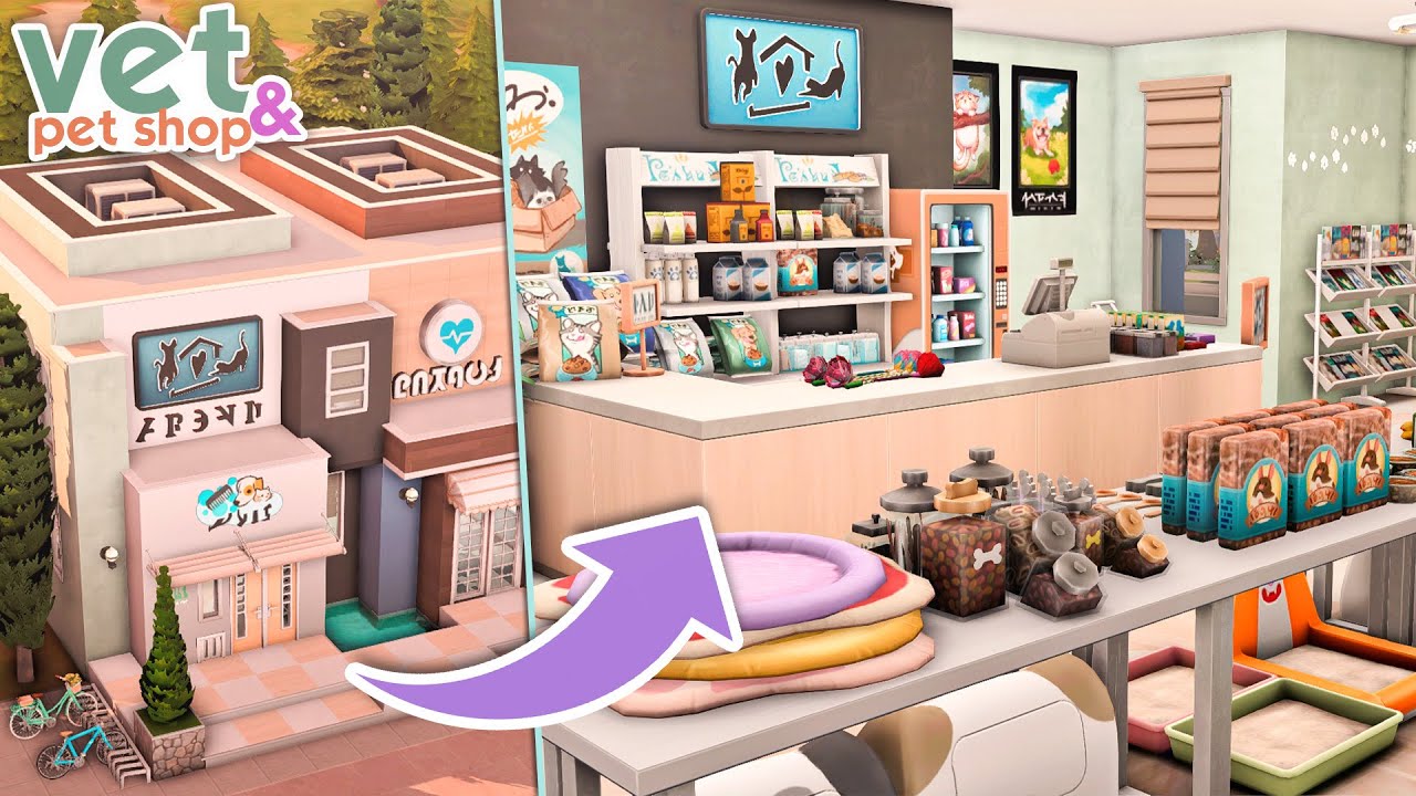 Dr. Paw Paw Vet & Pet Shop 🐾 | NO CC | The Sims 4 Speed Build