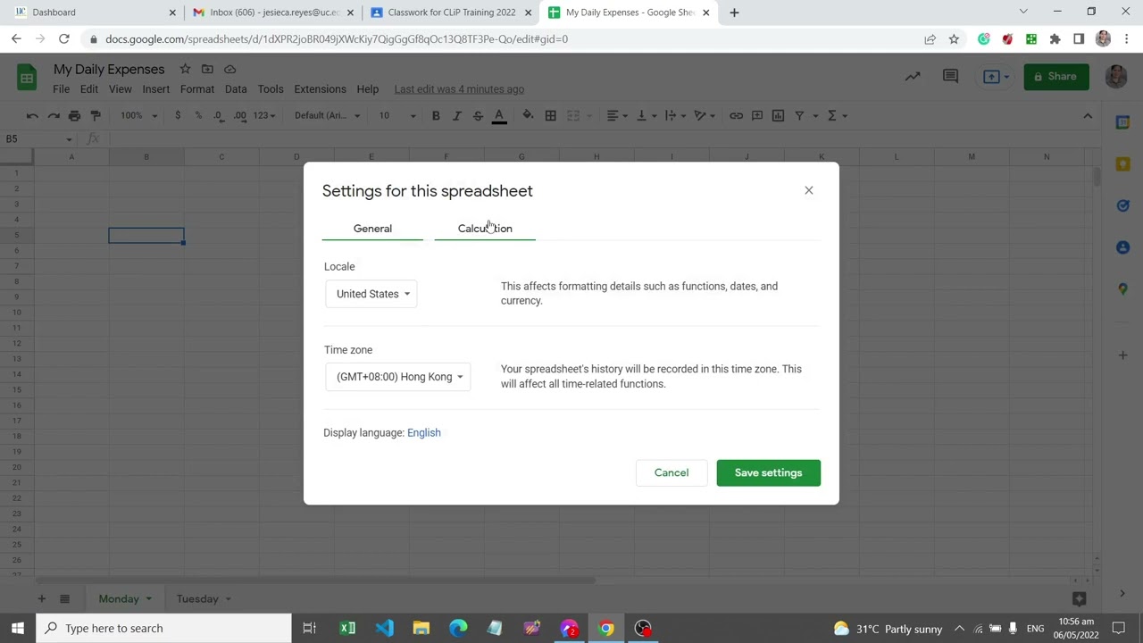 SpreadSheet Exercise 1