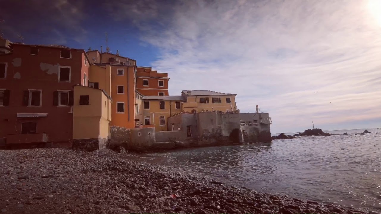 A beautiful afternoon on the beach in Genoa/Boccadasse (Italy)