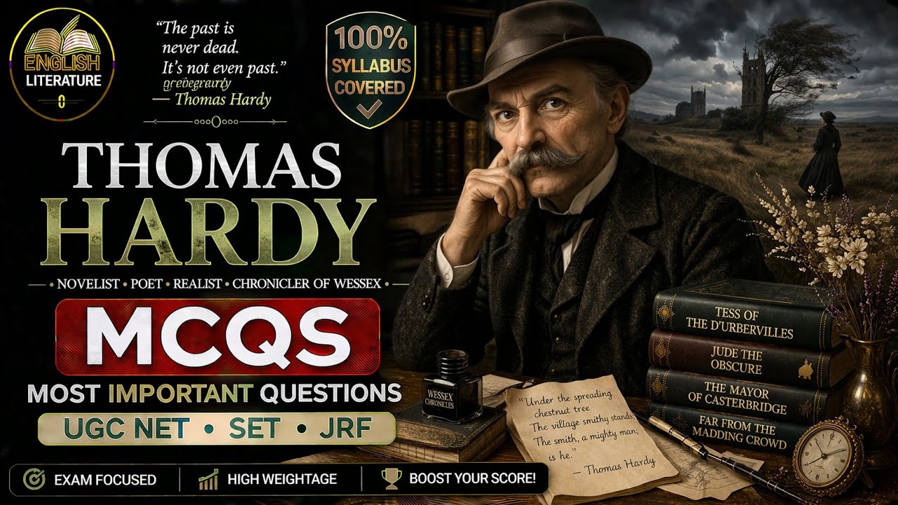 THOMAS HARDY/MCQs/UGC NET JRF/SLET/TGT/PGT/ENGLISH LITERATURE