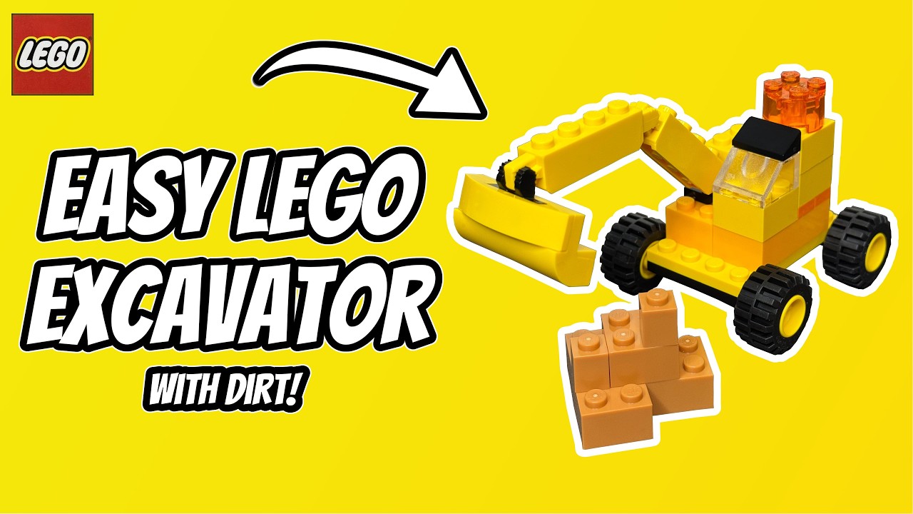 Easy LEGO Excavator with Dirt | LEGO Classic Large Creative Box
