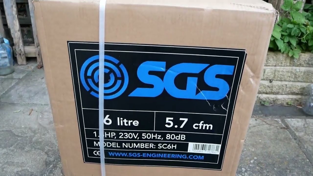 SGS engineering 6 litre air compressor unboxing/review