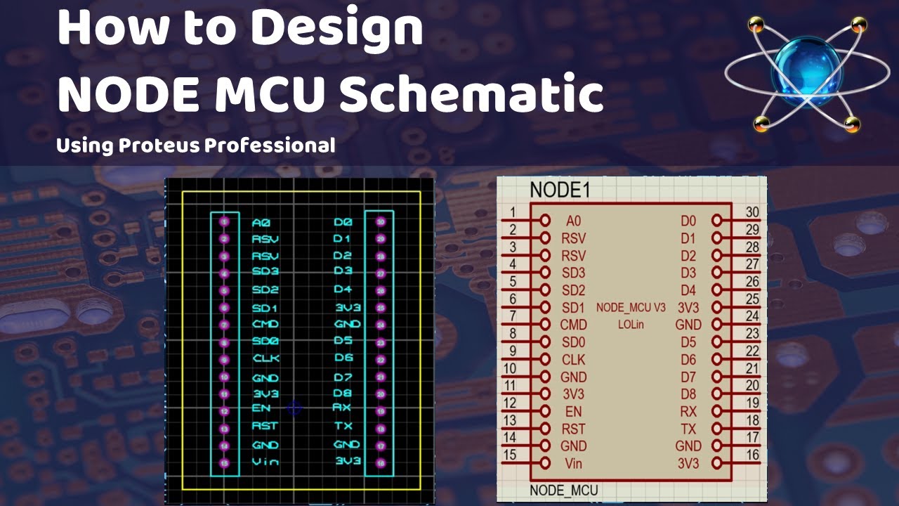 How to Design NODEMCU Schematic | Proteus Professional