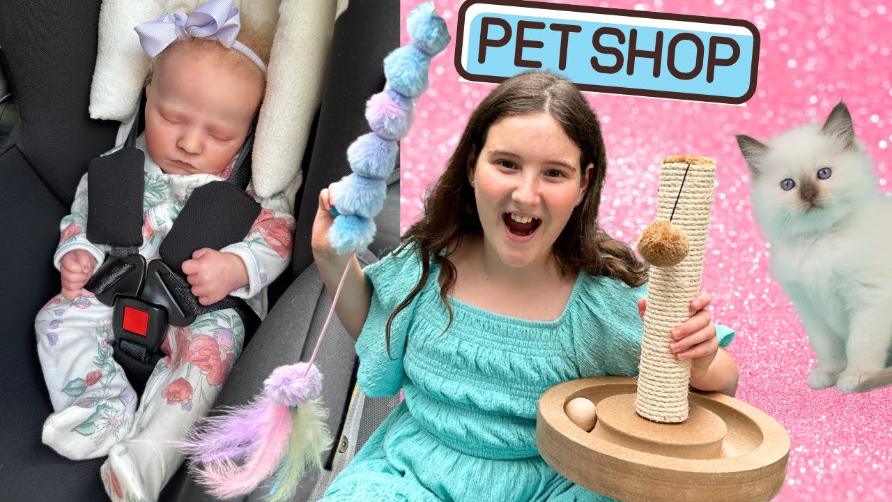 SHOPPING WITH REBORN BABY HOLLY - GETTING READY FOR MY NEW KITTEN