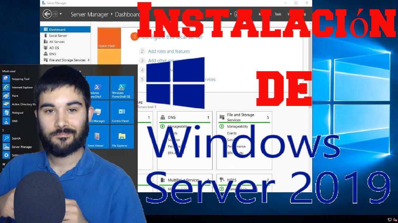 Instalación Windows Server 2019 + cambiar IP en Windows