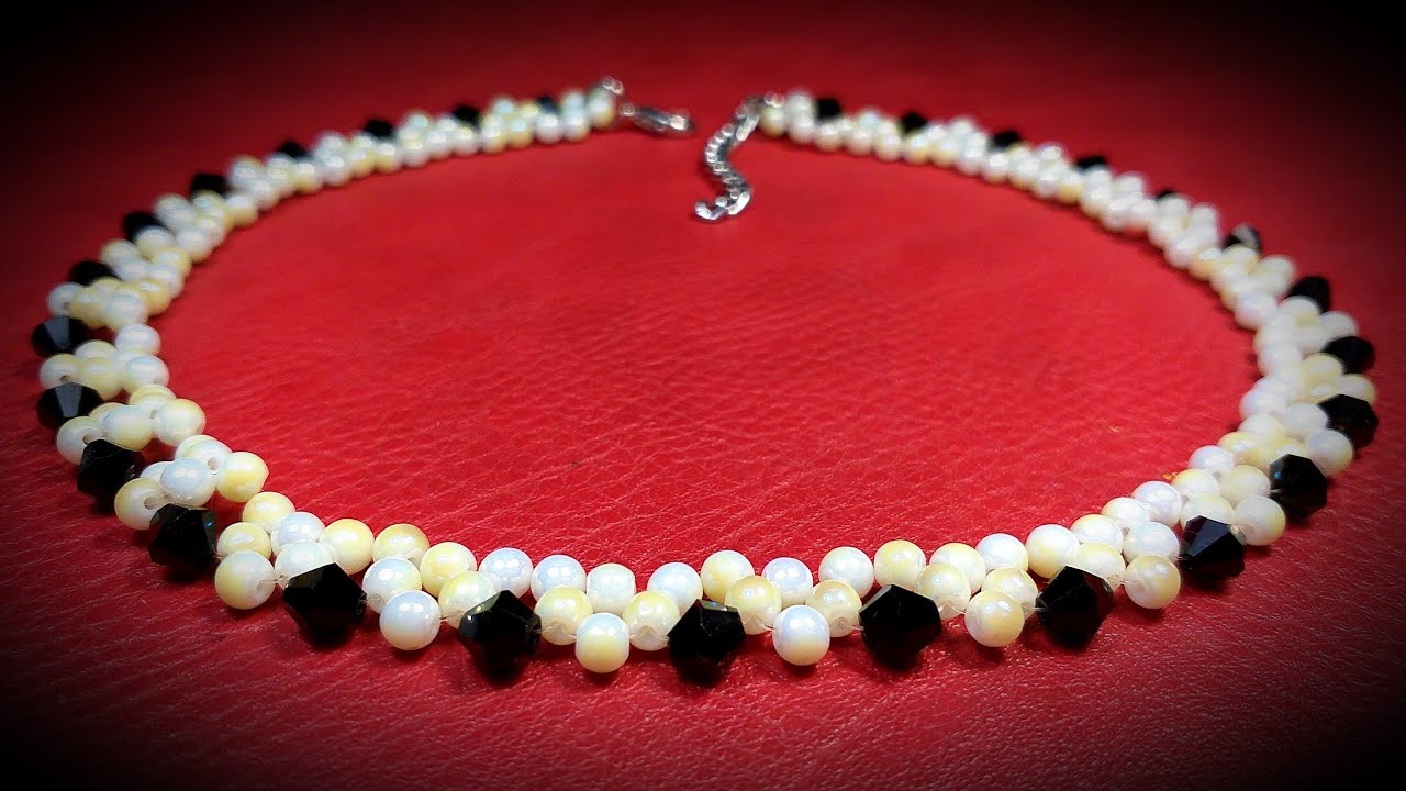Bello Collar de Cristales y Perlas...Clase #380!!!