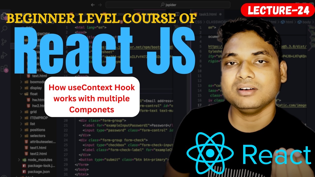 ReactJs Full Course 🔥 Lecture - 24|| useContext Hook With multiple Components in 2026 By Maharufh