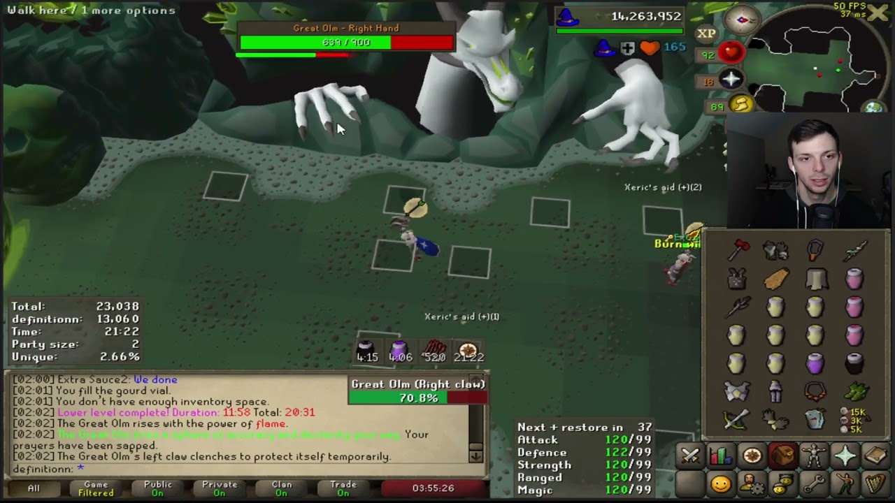 Mage skipping at Olm in Chambers of Xeric (cox)