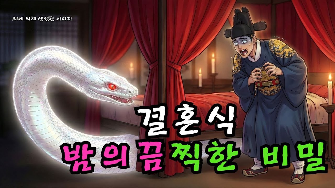 첫날밤, 침상 아래서 신랑을 노려보는 거대 구렁이의 붉은 눈동자 | 공포 야담 | 민담 | 야담 | 민담  |  조선시대