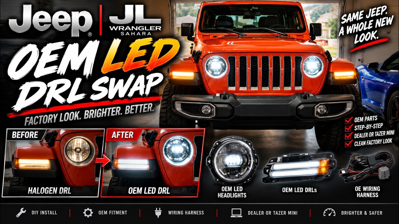 JL Jeep Wrangler OEM LED DRL SWAP