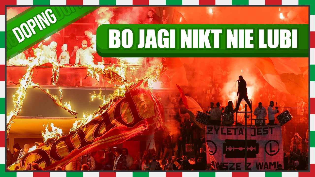 Legia - Jagiellonia na trybunach: Oprawa, race, flagi Jagi, doping!