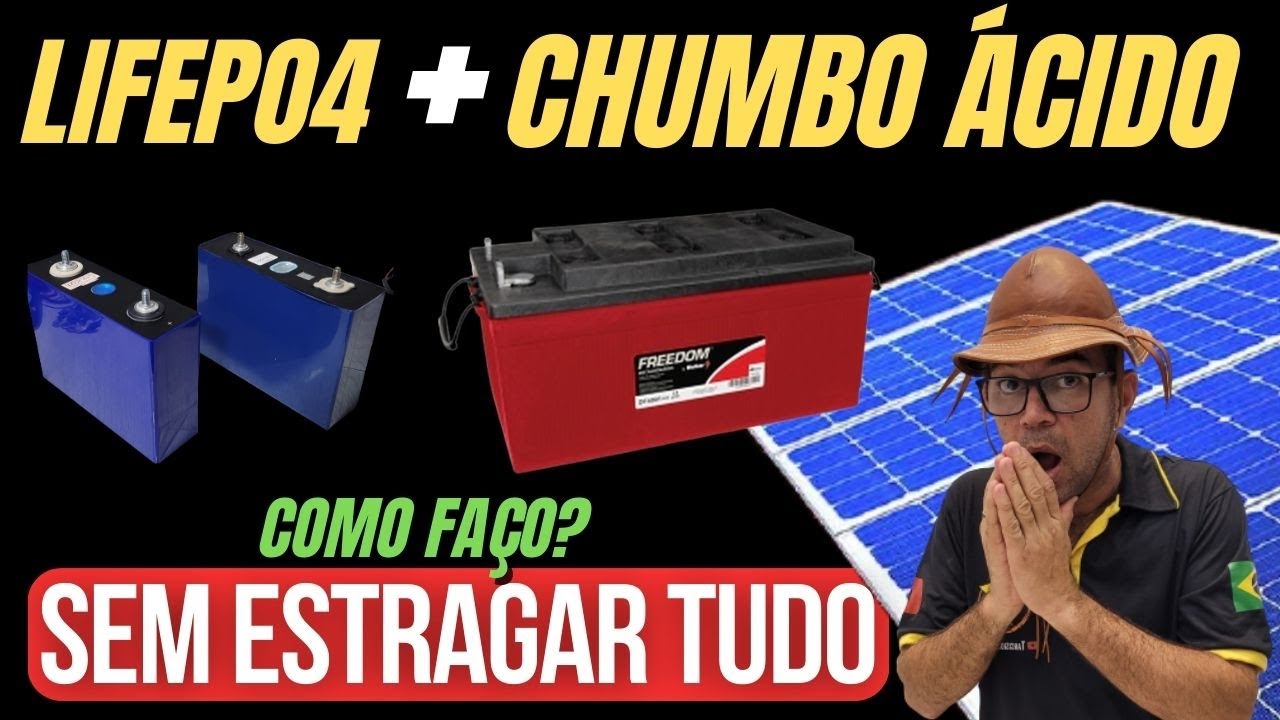 Como ligar Banco de LIFEPO4 e Banco de CHUMBO ÁCIDO Juntos sem danificar todas as baterias