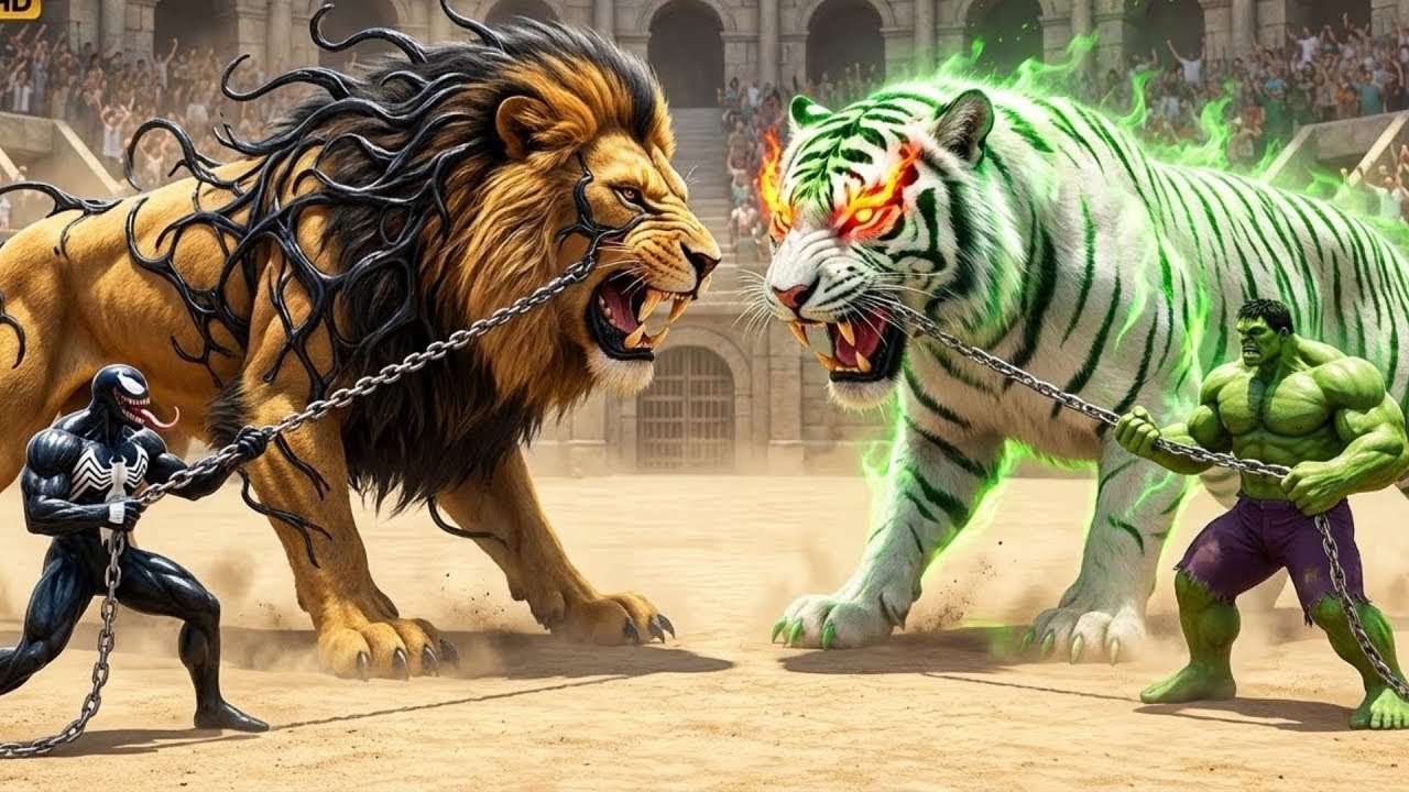 Legendary Venom Lion vs Savage Hulk Tiger | Epic Arena Showdown