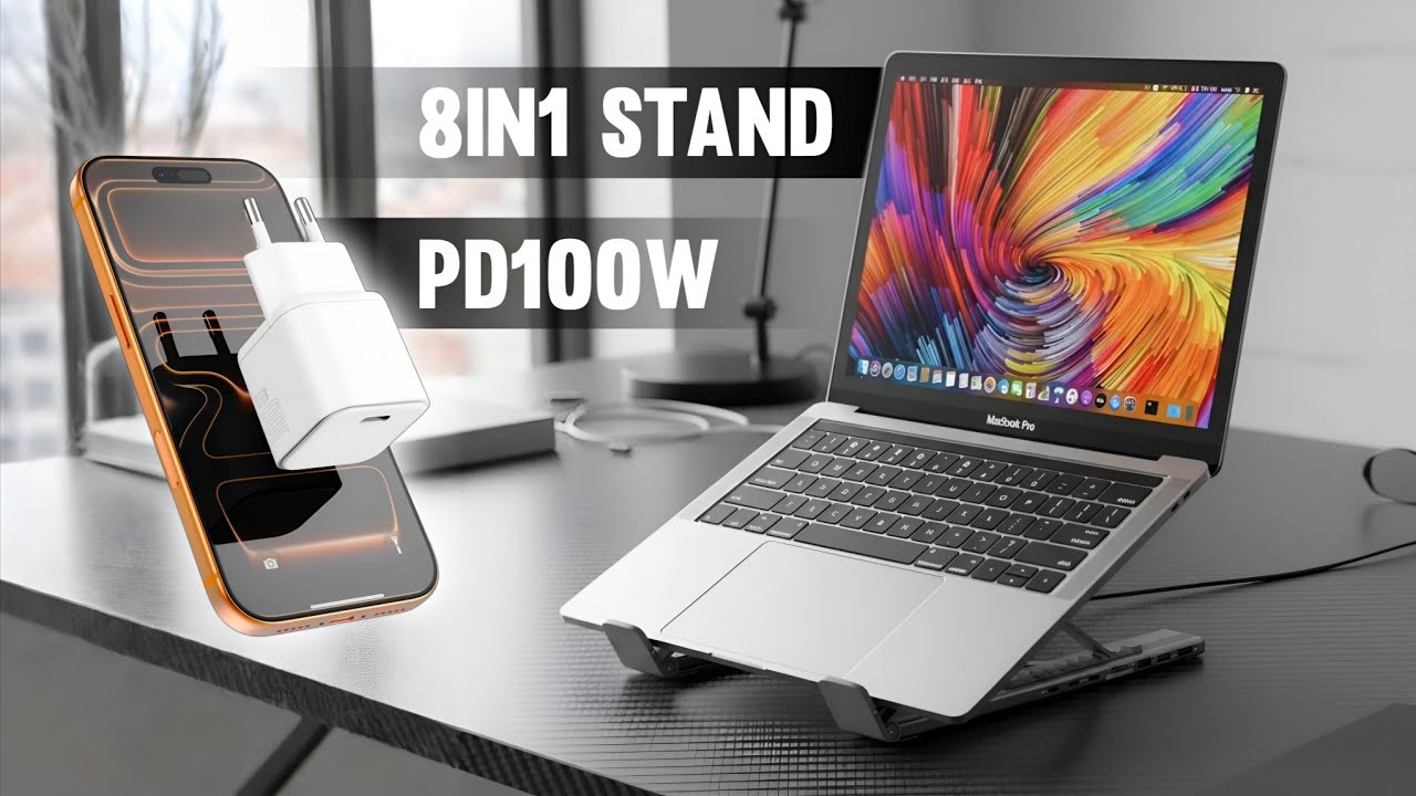 Masaüstü Düzenini Değiştiren İkili | USB-C Dock Stand + 100W GaN | Mukiya