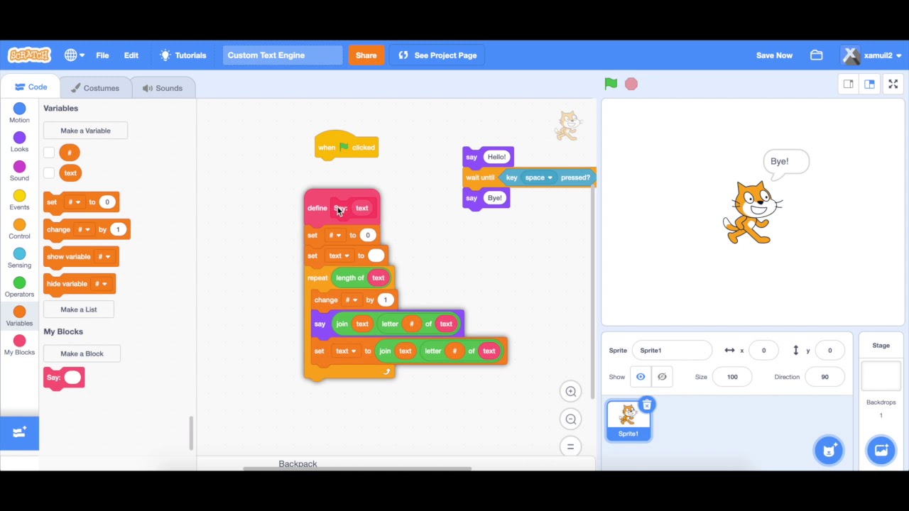 Урок по Scratch: Говорите как Санс!