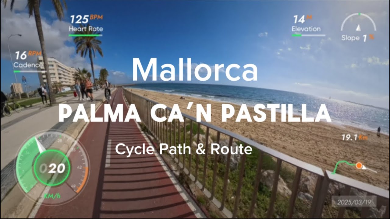 Mallorca Palma Ca&rsquo;n Pastilla Cycle Path with bike computer data