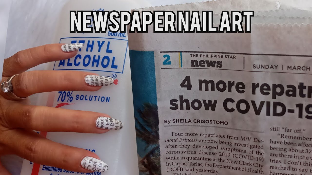 Diy Alcohol and Newspaper Nail Tutorial | Newspaper Nail Art at home