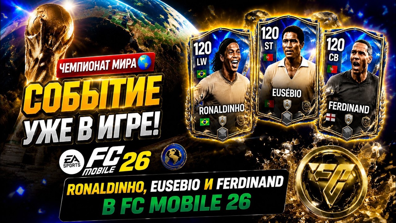 🔴 STREAM ЧЕМПИОНАТ МИРА 🌍 RONALDINHO, EUSEBIO И FERDINAND в FC Mobile 26 😱🔥