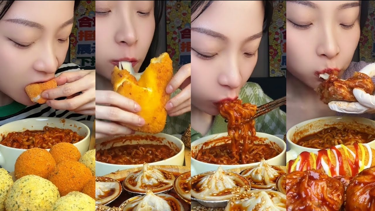 Soup dumplings, Fire noodles cheese, Cheesepullballs, fried chicken, shaomai, cheese hot dog sticks 