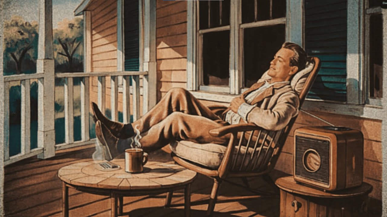 It's 1970s Autumn 🍂 You're Chilling on the Porch - Coffee, Radio & Oldies Playing in Another Room
